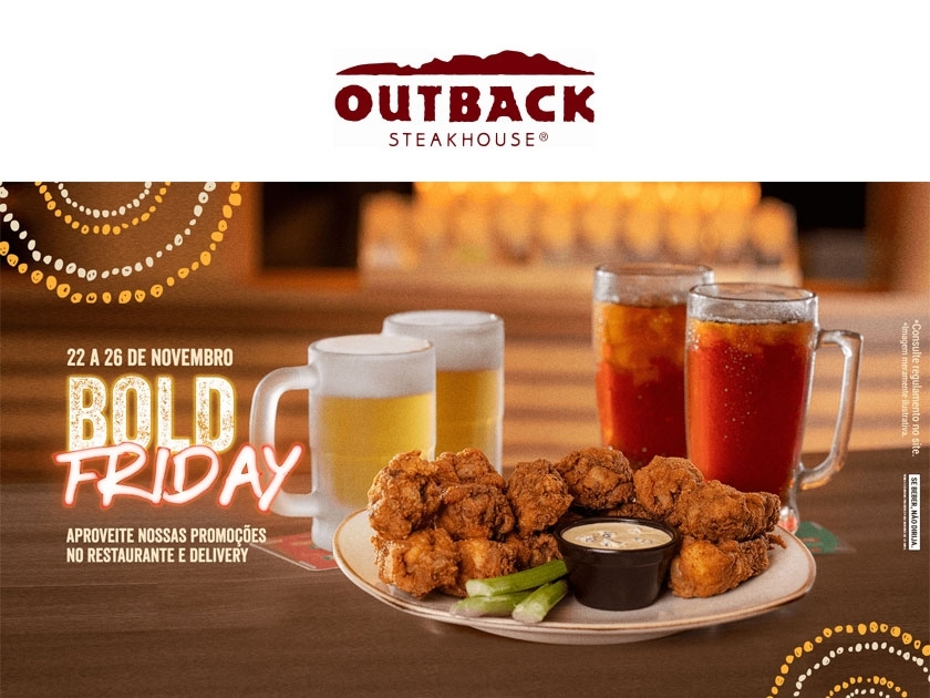 Bold Week do Outback traz chopp grátis e pedidos turbinados
