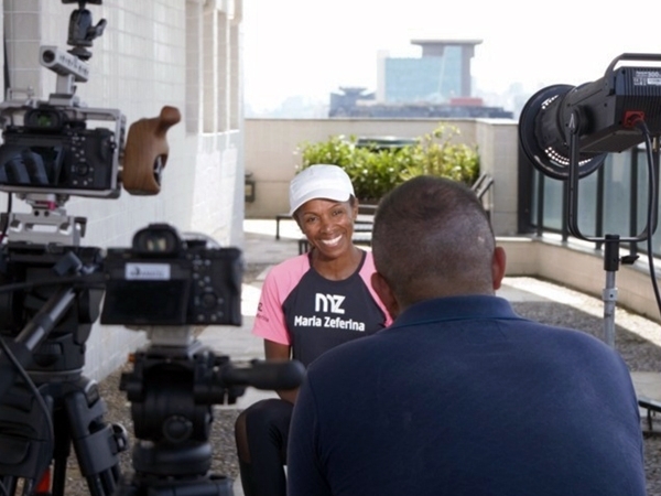 Zeferina durante gravação do Documentário “Zeferina”, que está em fase de captação de recursos